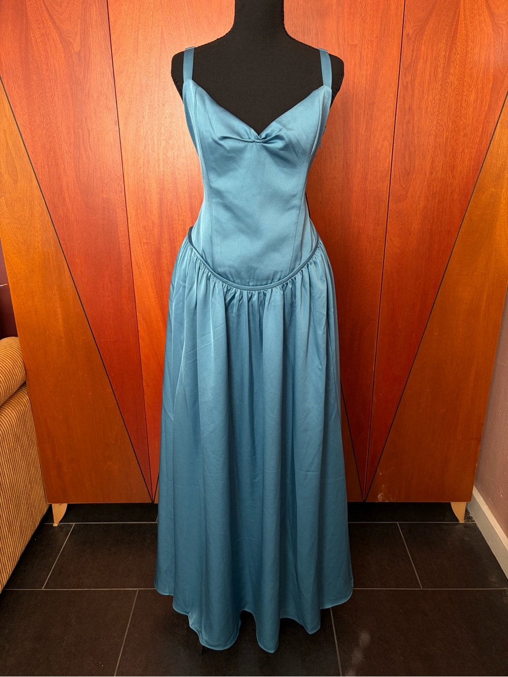 BHLDN Seraphina Sweetheart Corset Stretch Satin Maxi Dress NWT Size L